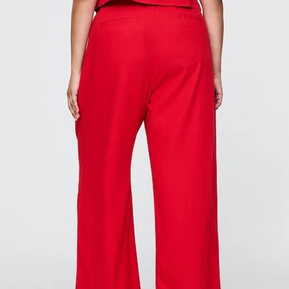 Gap 365 High Rise Linen-Blend Trousers in tomato sauce red size 0 Tall - Picture 3 of 12
